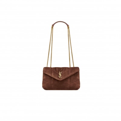 YSL TOY PUFFER IN SUEDE 759337322045 (23*15.5*8.5cm)